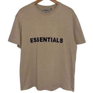 Fear of God Essentials Tan Logo Men’s Short Sleeve Cotton Tee T-Shirt Size XL